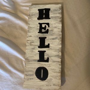 Hello decor sign